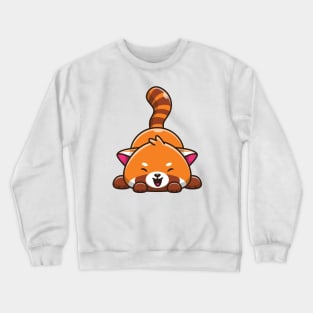 Cute Happy Red Panda Cartoon (2) Crewneck Sweatshirt